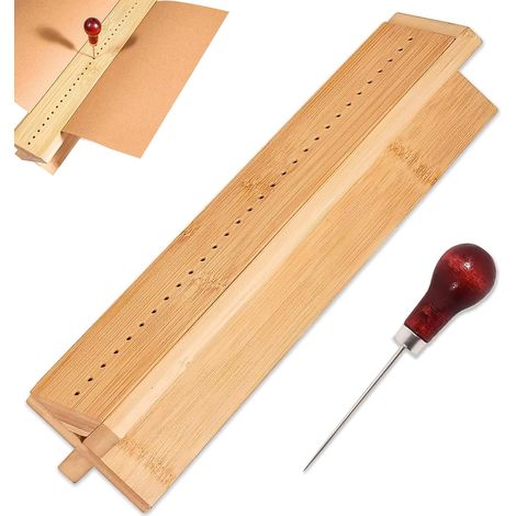 Kit Outils de Reliure de Livres en Bois Presse à Livres Matériel de Reliure Perforatrice à papier - Avec un Alêne et un Berceau - Pour Bricolage (1/5)
