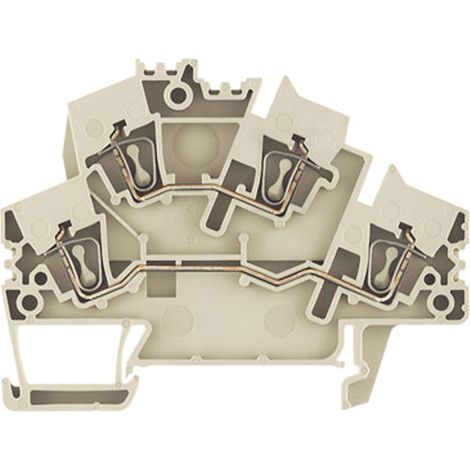 Bloc de jonction de traversée Weidmuller Z, 2.5mm², Cage à ressort, Beige ( Prix pour Paquet de 5 )