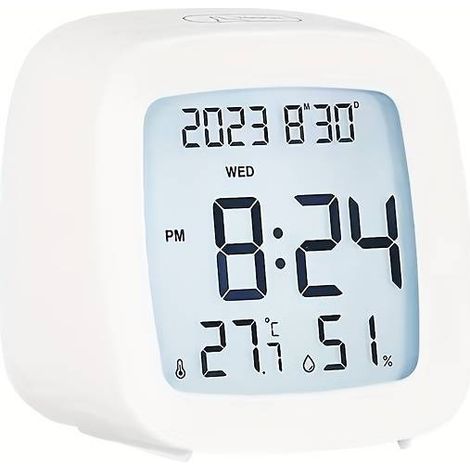 Sveglia digitale, un piccolo e grazioso orologio da tavolo con retroilluminazione, dotato di funzioni di pausa e luce notturna, facile da impostare, il quadrante visualizza l'ora (1/5)