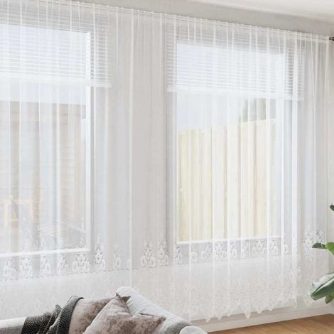 4107824 Rideau en Dentelle Floral Blanc 280 x 600 cm Polyester (1/5)