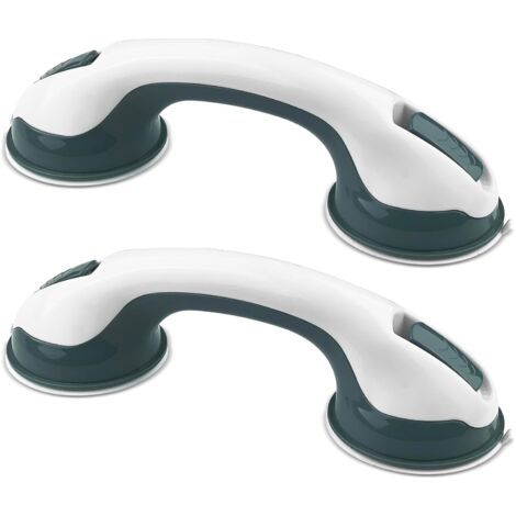 Lot de 2 poignées à ventouse, poignée de sécurité pour le bain, amovible sans perçage, barre d'appui pour douche de toilette, pour enfants, personnes âgées, handicapées (vert) (1/5)