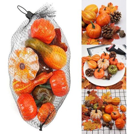 Décorations d'automne StlyGar : citrouilles artificielles, ensemble de 50 citrouilles artificielles pour la décoration intérieure de Thanksgiving, citrouilles de récolte, petits glands, pommes de pin (1/5)