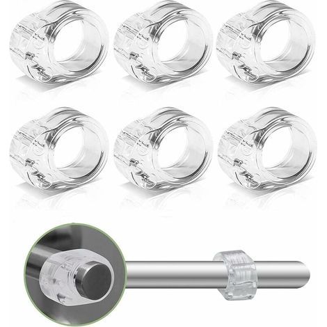 Lot de 6 butées de poignée de porte en PVC, arrête les bosses, protection murale pare-chocs, protecteur petit transparent, caoutchouc, silicone de couleur transparente pour salle de bain, chambre, bur (1/5)