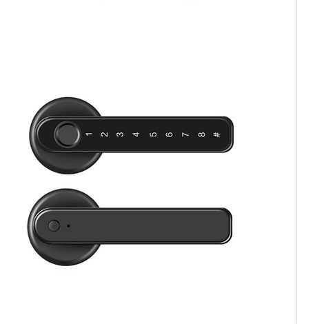 Serrure de porte intelligente Tuya serrure intelligente empreinte digitale mot de passe chambre serrure de porte en bois bureau maison serrure à billes poignée serrure intelligente Bluetooth WIFI ( Co (1/5)