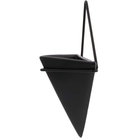 Triangle Mur Planteur Suspendu Planteur Vase Géométrique Planteur Décoration Murale Air Plante Conteneur pour La Décoration de Bureau à Domicile (Taille S Noir)