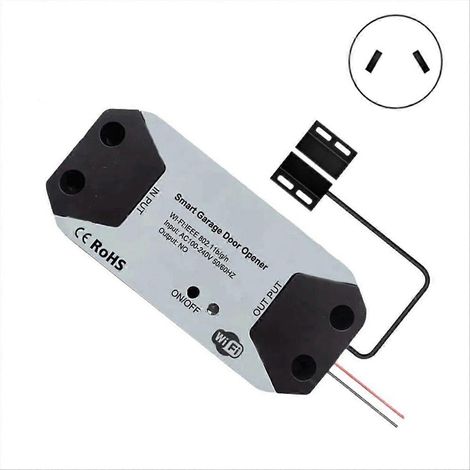 Contrôleur intelligent pour porte de garage compatible avec les systèmes domotiques, Tuya et autres, commande vocale et via application, prise australienne. (1/5)