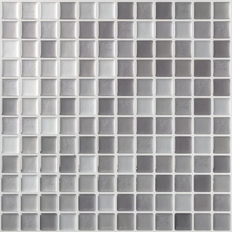 3D Adhesive pour Cuisine Carrelage Adhesif Mural  23.6x23.6cm Mosaïque Carreaux Adhesif Salle de Bain Gris Stickers Autocollant Carrelage Cuisine Placard 4 Pieces (1/5)