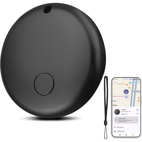 Noir,Traceur GPS Voiture Smart Tag Android, Fonctionne avec l’app Google Localiser (Uniquement Android), Localisateurs D’Objets Bluetooth pour Valises/Portefeuilles/Clés/Sacs/Bagages/Animaux de Compag