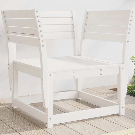 Chaise de Jardin Modulaire en Bois de Pin Massif Blanc pour Extérieur 83 x 73 x 78 cm - PANGIVO (1/5)