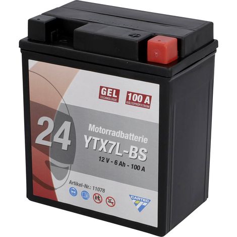 Cartec Gel Motorradbatterie YTX7L-BS 7Ah 160A Gel-Batterie