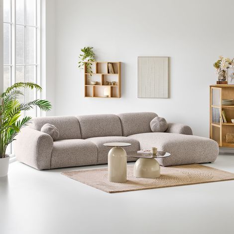 Astrid canapé côté droit incluant 2 coussins décoratifs gris pierre. (1/5)