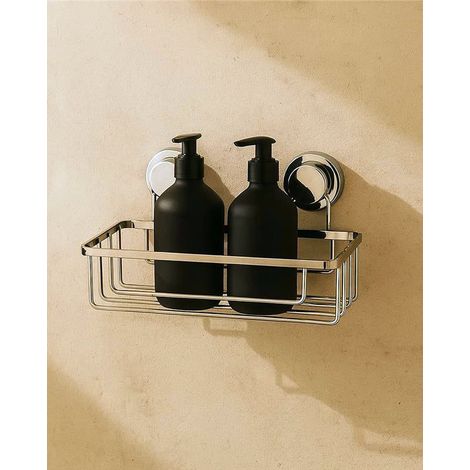 Exagonshop Griglia portasapone doccia vasca in acciaio cromato