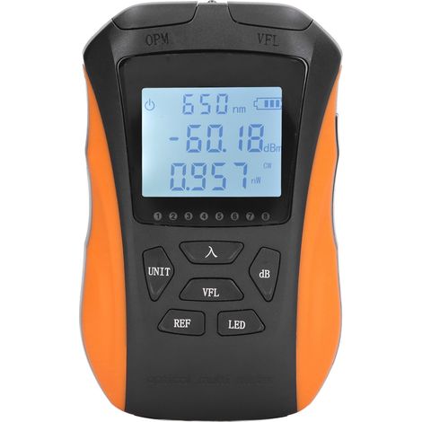 Testeur de fibre optique 5km 4-en-1, puissancemètre -70 à +6dBm, interface universelle portable (1/5)