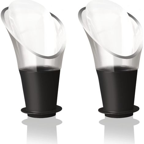 ZHIJIA PREMIUM récipient à vin cristal noir 2 pièces 3,2×6×1,5 cm bec verseur plastique étanche anti fuite (1/5)