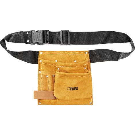 Bolso instalador de carpintero de piel con cinturon Fervi 0254