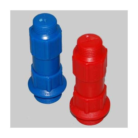 Tappo prova impianti doppio  3/4  1/2 Rosso     MADE IN ITALY