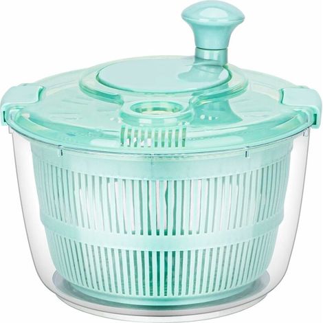 Essoreuse À Salade - Capacité 3 L - Matériau Sans BPA - Séchage Rapide Par Centrifugation - Avec Couvercle De Sécurité Et Tapis Antidérapant - 1 Pièce