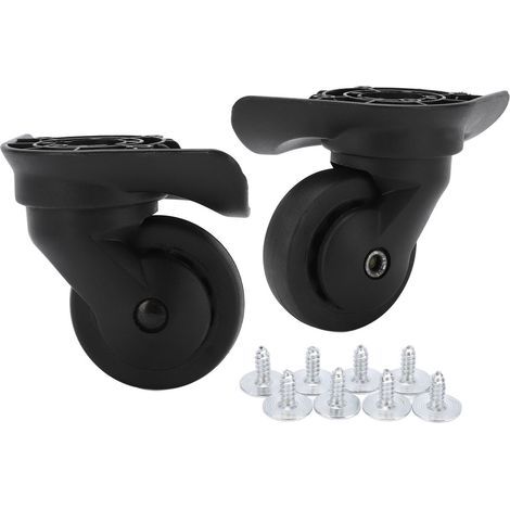 1 pair of replacement silent swivel wheels for suitcase, black A52 (1/5)
