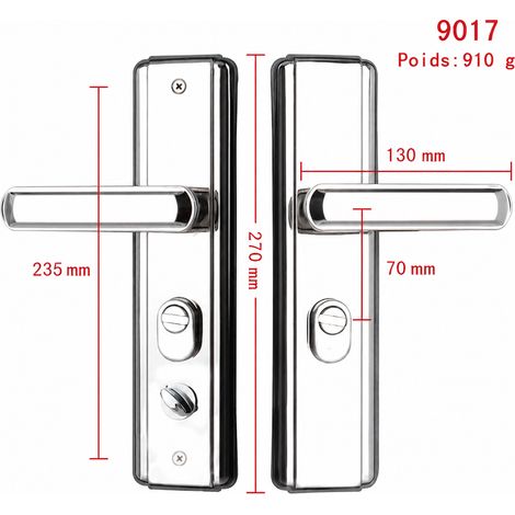 Serrure mécanique tubulaire 9017 en acier inoxydable miroir, poignée 27 cm 9017 27cm 910 g – Livraison gratuite
