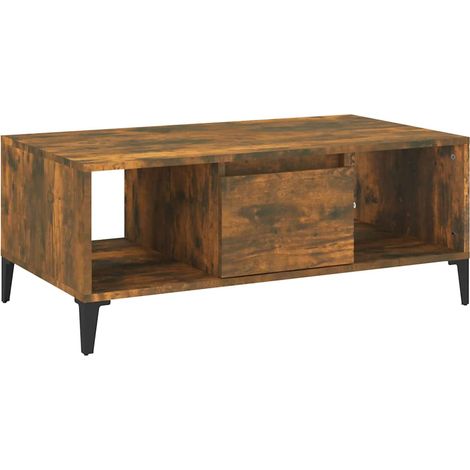 Maison Exclusive - Couchtisch Räuchereiche 90x50x36,5 cm Holzwerk (1/5)