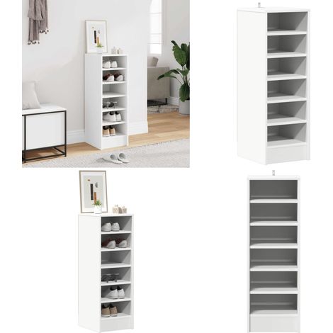 Schuhschrank Weiß 31,5x35x90 cm Holzwerkstoff - Schuhschrank - Holzwerkstoff - Weißer Schuhschrank - Garderobe - Schrank Für Schuhe - Home & Living
