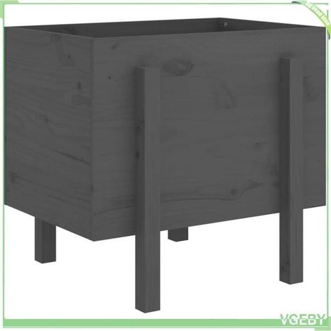 Jardinière - FAFEICY - 825207 - Bois de pin massif - Gris - 62 x 50 x 57 cm (1/5)