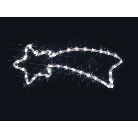STELLA COMETA BIANCO FREDDO IN TUBO LUMINOSO 70 CM NATALE ADDOBBO USO ESTERNO