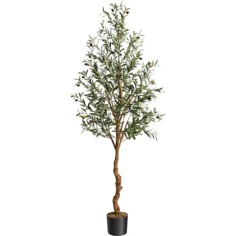 Olivier artificiel - 180 cm - Plante artificielle - Grand olivier artificiel - Pour salon, chambre à coucher, bureau - Décoration (1/5)