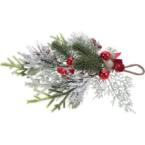 Tropfenförmiger Türschmuck für Weihnachten, für den Innen- und Außenbereich, 2 Stück, hängender Weihnachtskranz (1/5)