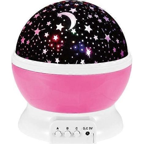Veilleuse projecteur ciel étoilé rose, veilleuse pour enfants, projecteur de plafond rotatif à 360° pour bébé (1/5)