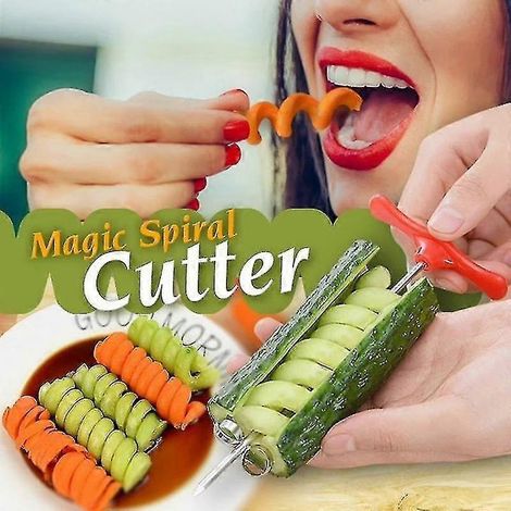 Outil de découpe en spirale pour légumes (1 pièce) - Hachoir à salade pour pommes de terre, carottes et concombres - Trancheuse à spirale - Spiraliseur (1/2)