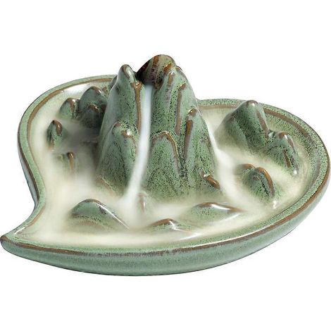 Brûleur d'encens à reflux en céramique, petit porte-encens artisanal pour cônes d'encens, ornement d'aromathérapie (1/5)