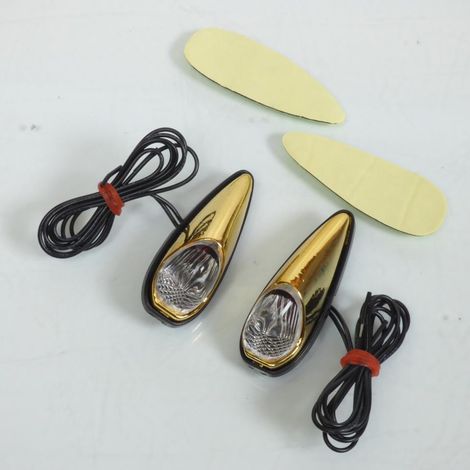 Mini clignotant goute d'eau anodisé or LED auto pour moto scooter (1/3)