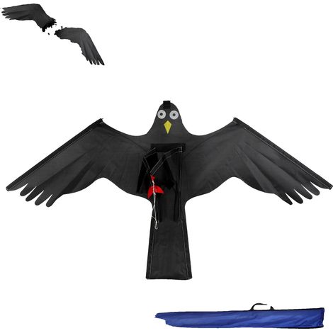 Repelente de aves, fabricado en fibra de carbono y nailon, de gran tamaño, eficaz contra estorninos y palomas, reduce la intrusión de aves, funcionamiento silencioso. (1/5)