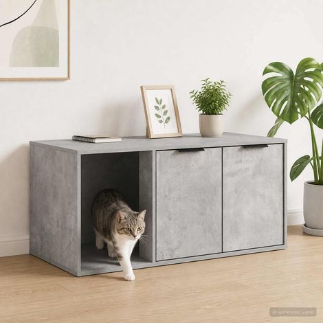 vidaXL Cat Crate Furniture Concrete Grey 100 x 49 x 45 cm (1/5)