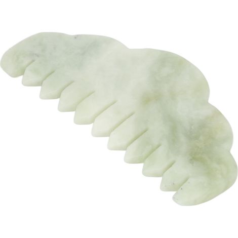 Peigne en pierre de jade naturelle, outil de massage du cuir chevelu, soin de santé, lutte contre la calvitie, peigne Guasha (1/5)