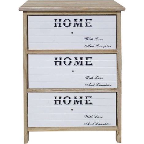 Cassettiera 3 cassetti bagno cucina Home anticato shabby cm 40 x 29 x 58 h (1/4)