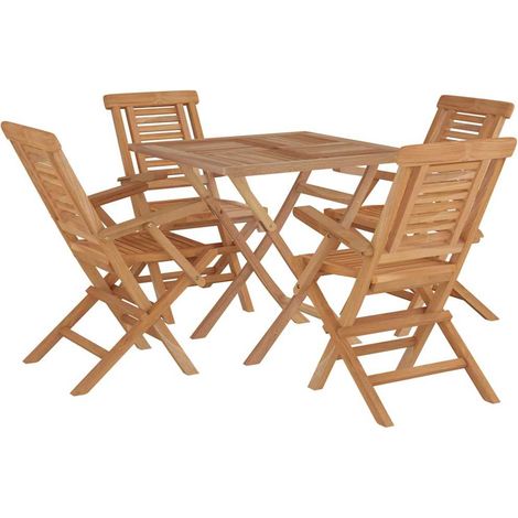 Maison Exclusive - Set da Pranzo per Giardino 5 pz in Legno Massello di Teak