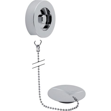 Geberit kit de finition pour vidage de baignoire avec bouchon, chromé structuré : d=52–12mm, 240468211 (1/2)