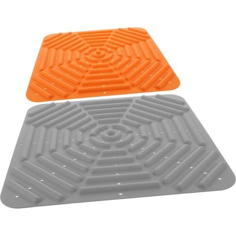 2-teilige Silikon-Nistmatte für Hühner, Schutzmatte für den Nistkasten, leicht zu reinigen, rutschfest und wiederverwendbar, Grau/Orange (1/5)