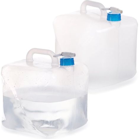 bidon d'eauÉquipement de camping - Gamme Hydratation en extérieur - 2 gourdes pliables - 20 L avec robinet - Sans BPA - Conception anti-fuite (1/5)