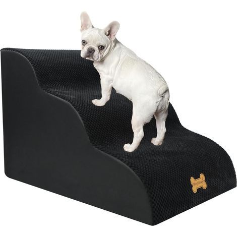 Hundetreppe mit 3 Stufen, rutschfest, aus hochdichtem Schaumstoff, waschbarer Bezug, für Bett oder Sofa (1/5)