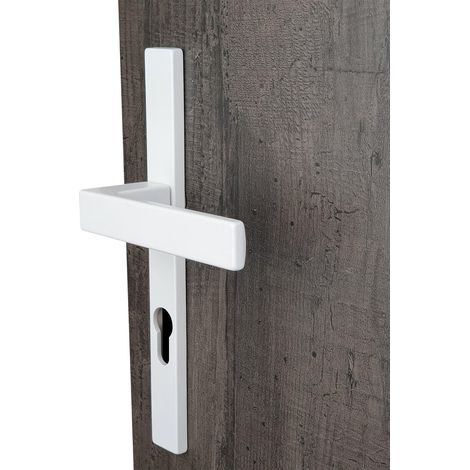 2 maniglie per porta Abby con foro per cilindro ALPERTEC, in alluminio, interasse 195 mm, bianco opaco ALPERTEC (1/5)