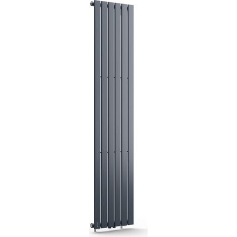 Blumfeldt Badheizkörper, Design Heizkörper Flach, Sparsamer Flachheizkörper Vertikal, 1420 Watt Warmwasser Wandheizkörper für Badezimmer & Wohnzimmer, Leiser Vertikal Heizkörper mit Thermostat