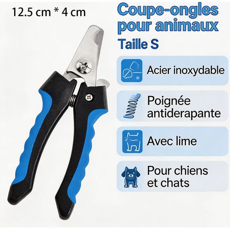 Outils pour la coupe des griffes des chiens et des chats, petit coupe-griffes professionnel avec lime, adapté au toilettage à domicile. (1/5)