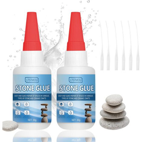 30g2 Colle pour Pierre Transparente, Colle Marbre, Colle Instantanée pour Marbre, Colles à Pierre Polyvalente, Imperméable et Résistant la Chaleur, Liaison Rapide de Pierres et Autres Matériaux (1/5)