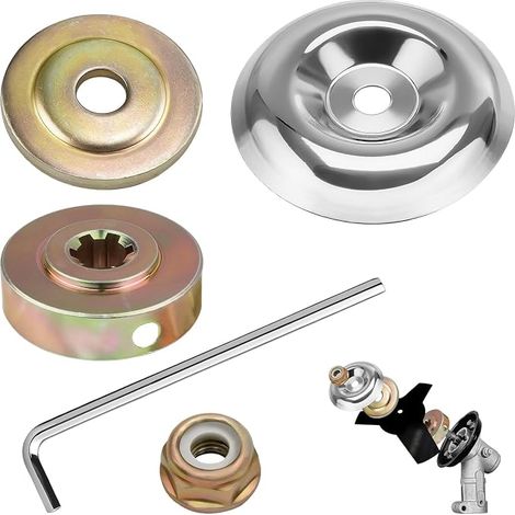 5 Pièces Kit Ecrou Tete Debroussailleuse Accessoires, Kit Fixation écrou Lame Boîte, Pieces Detachees pour Debroussailleuse et Tondeuses à Gazon, Performance Stable, Robuste et Facile à Installer (1/5)