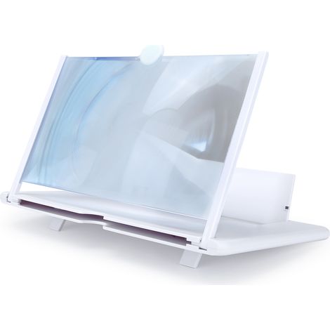 Amplificateur d'Écran 3D pour Téléphone Portable 12 Pouces Support Magnificateur HD Blanc (1/5)