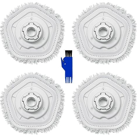 Lot de 4 têtes de rechange pour robot laveur de sols W10/W10 Pro, compatibles avec tous types de sols (1/5)