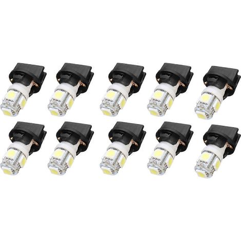 Lot de 10 ampoules LED blanches T10 5050 194 pour éclairage d'instruments avec douille -- (1/5)